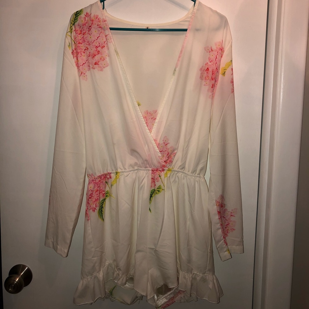 White Flower Romper